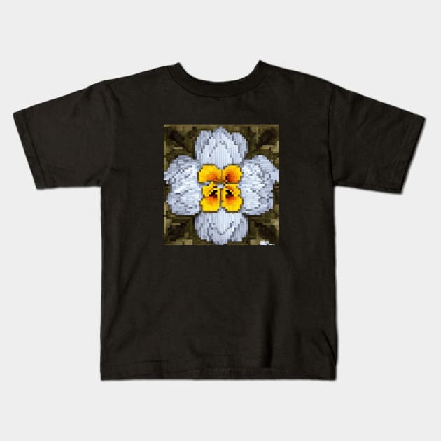 Pansy Floral Garden Leaves Gardening Vintage Kids T-Shirt by Flowering Away